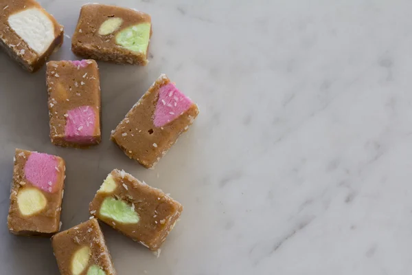 Lolly kek yukarıdan mermer tezgah