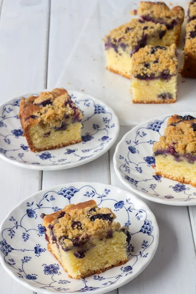 블루베리 푸딩 케이크 수직 위 — 스톡 사진