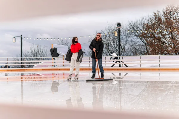 Kiev Kiev Ucrania Enero 2021 Las Chicas Guapas Están Patinando — Foto de Stock