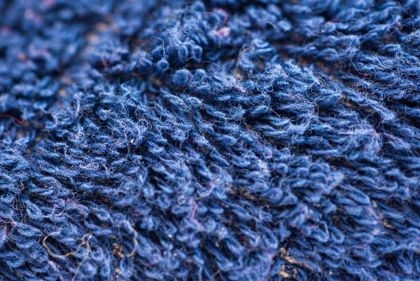 Koyu mavi terry havlu, dokusuna makro