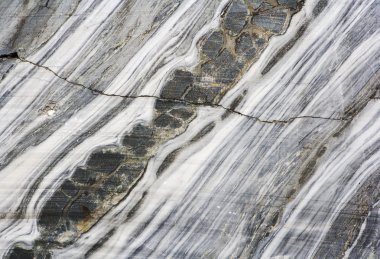 Mermer doku çizgileri ve boudins