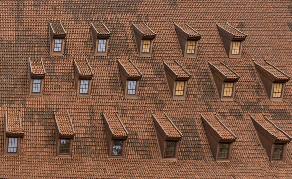 many Dormer Windows on the tiled roof.