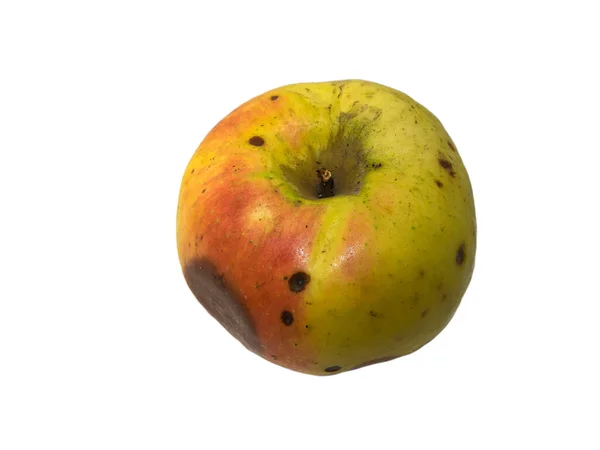 Natürlicher Apfel mit Schlamm und Rosinen, isoliert auf weißem Hintergrund — Stockfoto