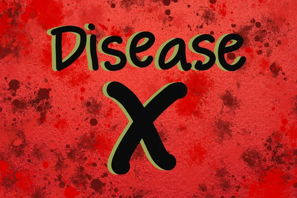 斑点のある赤色の背景に疾患X碑文 — ストック写真