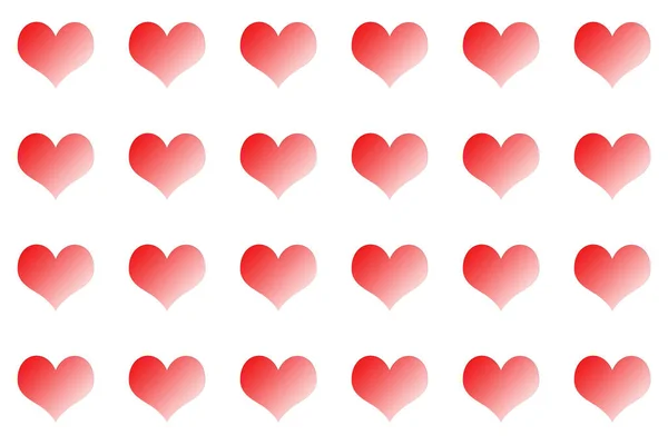 Padrão sem emenda de corações vermelhos em um fundo branco. Design para o Dia dos Namorados — Fotografia de Stock