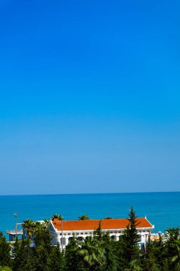 Deniz kıyısının üst katlarından ve Gürcistan 'daki Batumi seti manzaralı..