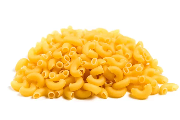 Raw Italian Pasta Heap Table Isolated White Background — Stock Photo, Image