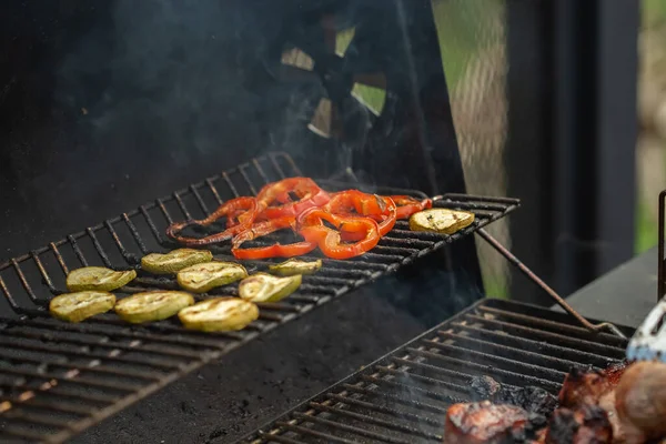 Barbecue Grill Vegetables Grilled Open Fire — Stock Photo, Image