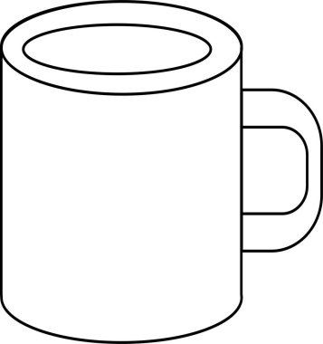 Beyaz arka planda izole edilmiş sıcak içecek kupası. Stok vektör illüstrasyonu.