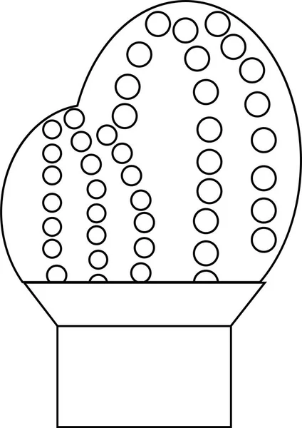 Cactus Dessiné Main Dans Pot Isolé Sur Fond Blanc Illustration — Image vectorielle
