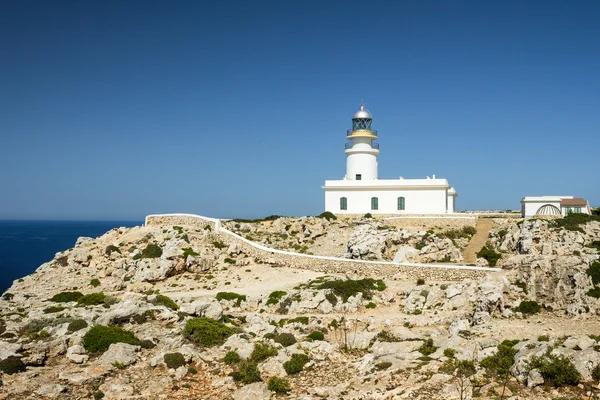 Vuurtoren op GLB de cavalleria, menorca Stockfoto