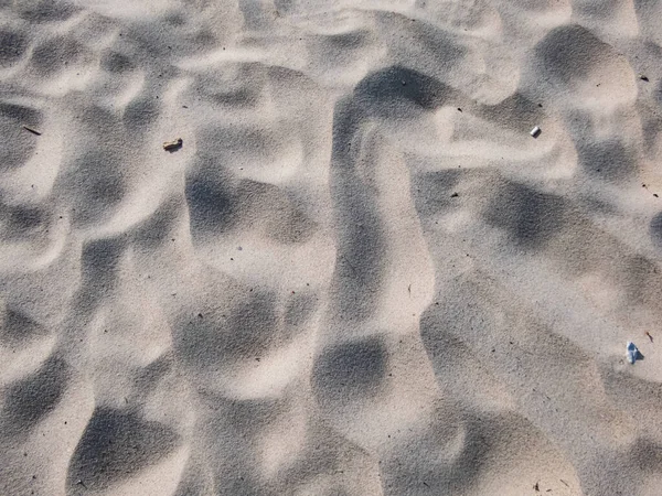 Vit Fin Sand Soliga Östersjön Stranden Textur Natur Bakgrund — Stockfoto