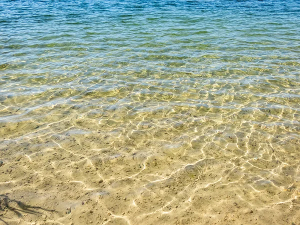 Textura Luz Cristalina Azul Verde Turquesa Transparente Agua Con Base —  Fotos de Stock