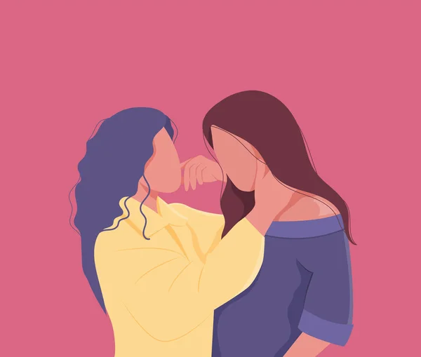 Pareja de lesbianas. Relación libre — Archivo Imágenes Vectoriales