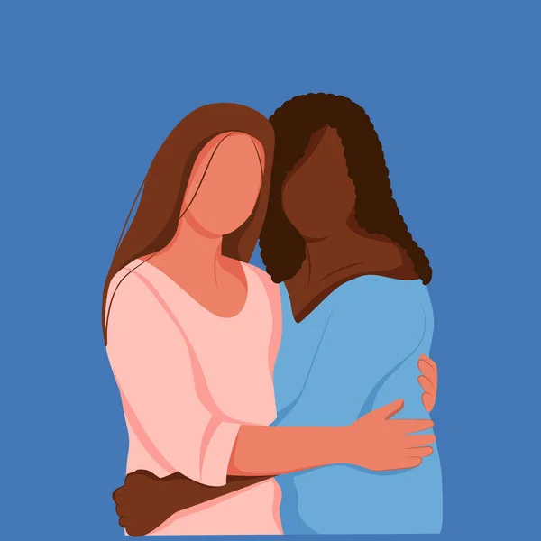 Homosexuella par bestående av två flickor. — Stock vektor