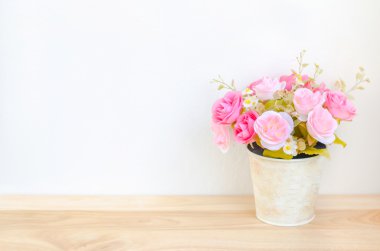 Pastel renkli yapay gelin buketi f düğün gül pembe