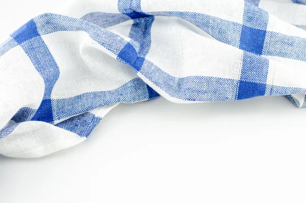 Blue Napkin White Background Copy Space — Stock Photo, Image