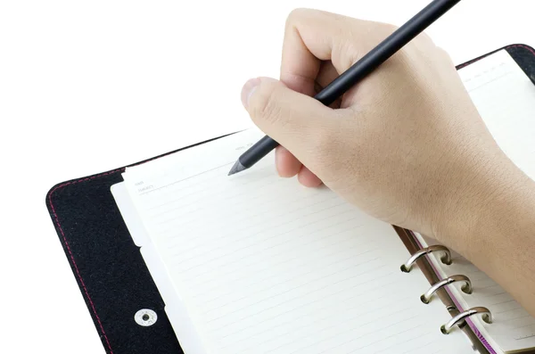 Scrivere a mano sul taccuino — Foto Stock