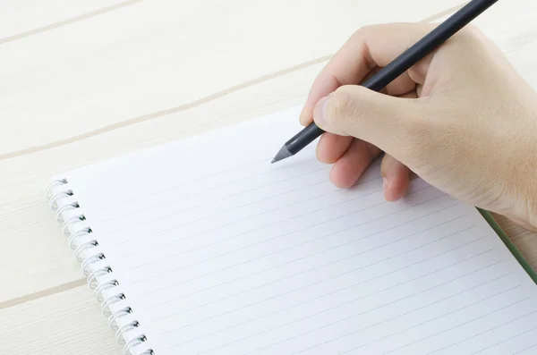 Ręcznie pisać na notatniku — Zdjęcie stockowe