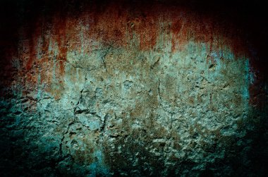 vintage ve vignette sesi ile kirli tuğla duvar üzerinde kanlı leke 