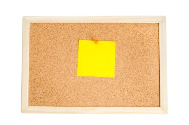 Cork ahşap hakları Kurulu üzerinde pinned boş renkli notlar üzerinde izole