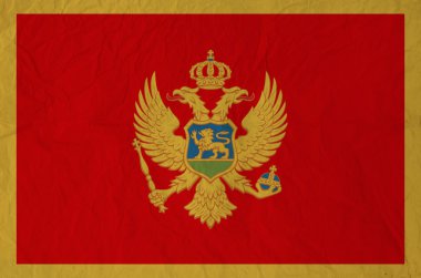 Vintage eski kağıt ile Karadağ bayrağı