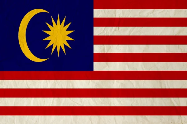 Flag of the Malaysia with vintage old paper — Stock Photo, Image