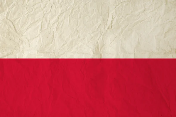 Bandera de Polonia con papel viejo vintage — Foto de Stock