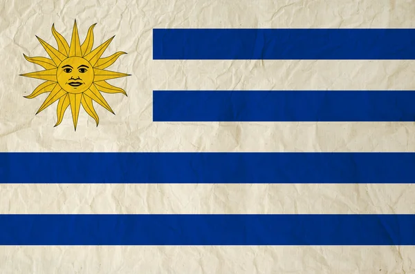 Flaggan av Uruguay med vintage gamla papper — Stockfoto