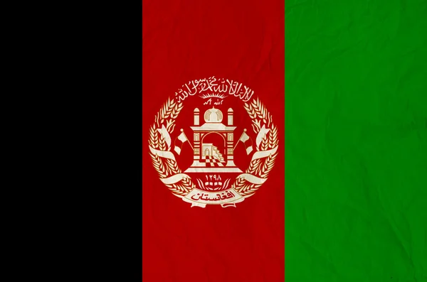 Флаг Афганистана с старинной бумажной текстурой — стоковое фото