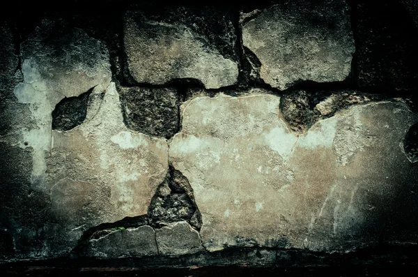 Grunge dirty brick wall with vintage and vignette tone - Horror — Stock Photo, Image