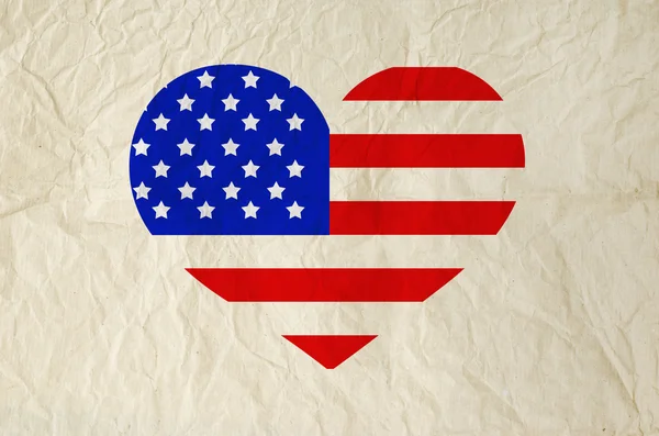 美国上心形状与陈年葡萄酒的标志 免版税图库图片