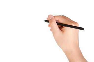 El yazma izole kırpma yolu ile beyaz