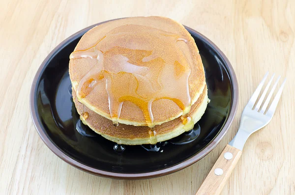Japanese pancakes with honey — Stock Photo, Image