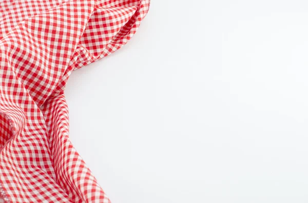 Red Tablecloth textile on white background — Stock Photo, Image
