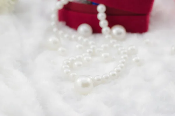 Blanco collar de perlas — Foto de Stock