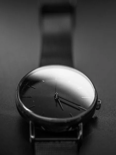 Detail Completely Black Modern Watch — Stock Photo, Image