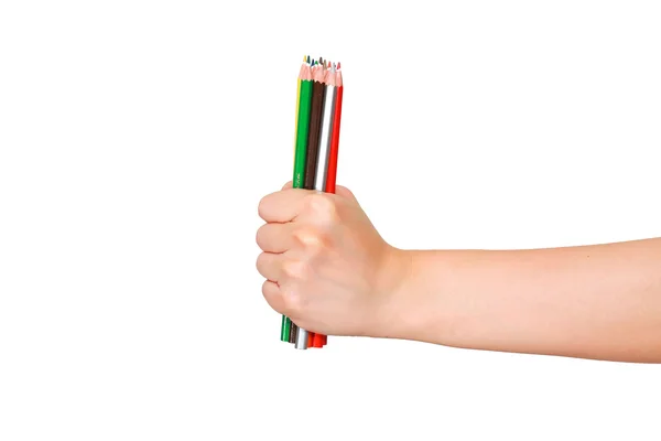 Color pencils and hand — Stock Photo, Image