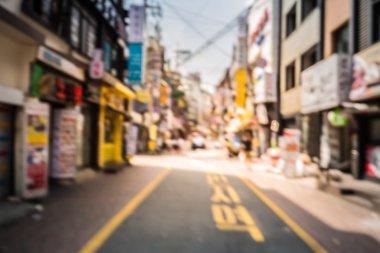 Bokeh Güney Kore Seoul city sokak görüntüleri bulanık