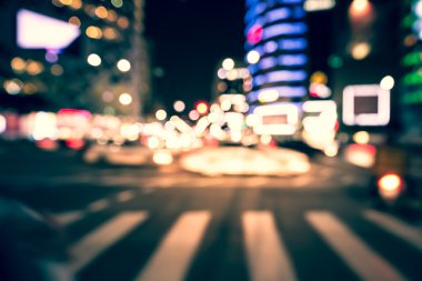 Bokeh Güney Kore Seoul city sokak görüntüleri bulanık