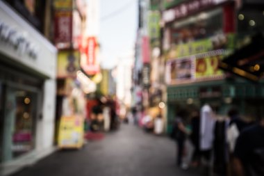 Bokeh Güney Kore Seoul city sokak görüntüleri bulanık