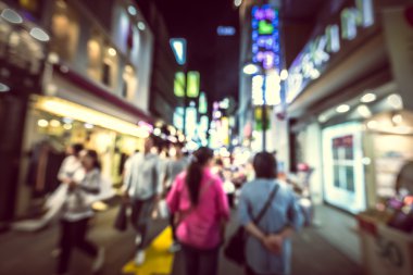 Bokeh Güney Kore Seoul city sokak görüntüleri bulanık