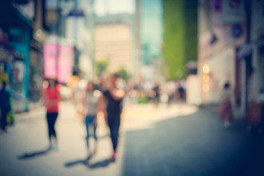 Bokeh Güney Kore Seoul city sokak görüntüleri bulanık