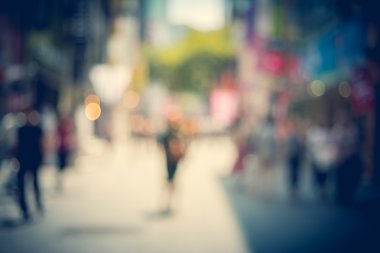 Bokeh Güney Kore Seoul city sokak görüntüleri bulanık