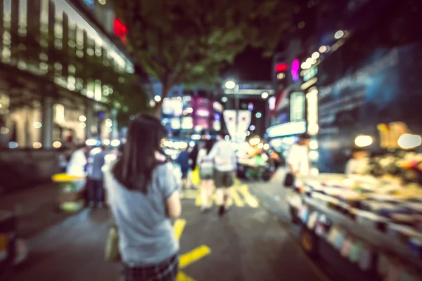 Bokeh borrosa imágenes de Corea del Sur Seúl calle de la ciudad — Foto de Stock
