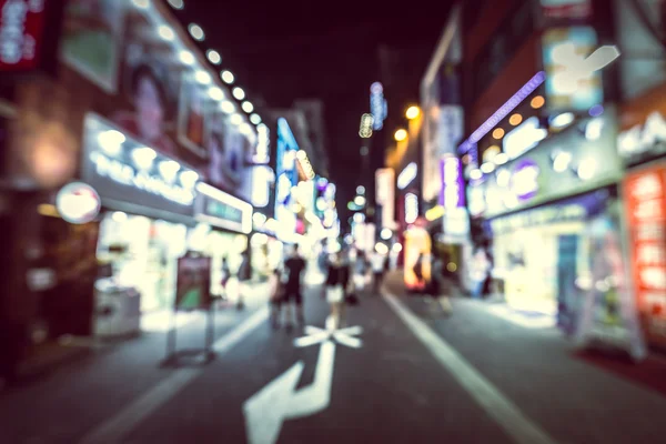 Bokeh niewyraźne obrazy miasta Seul Korea Południowa ulicy — Zdjęcie stockowe