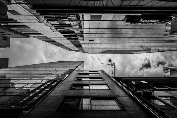 Hong Kong Ciudad y Edificios Blanco y Negro — Foto de Stock