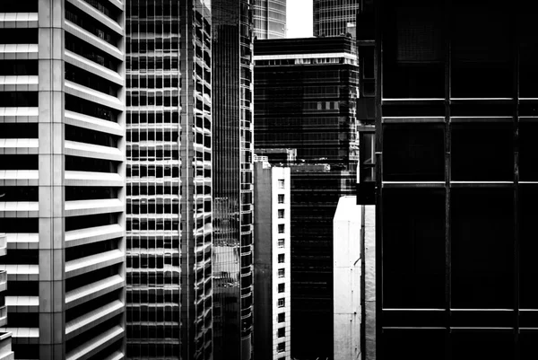 Hong Kong City och byggnader svart och vitt — Stockfoto