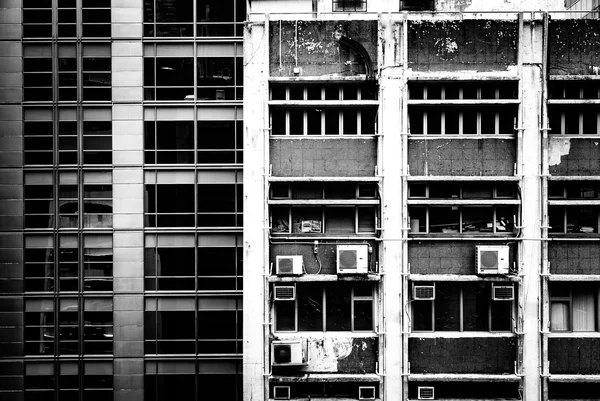 Hong Kong City e gli edifici in bianco e nero — Foto Stock