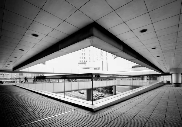 ฮ่องกงซิตี้และอาคาร สีดําและสีขาว — ภาพถ่ายสต็อก